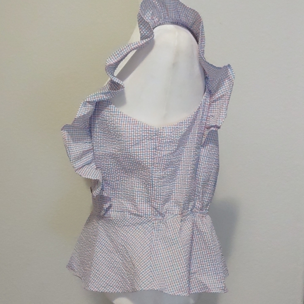 NEW Ruffled Sleeves Top Size L - Picture 6 of 10